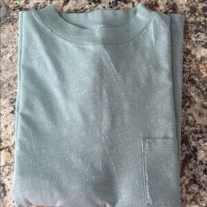 Garnet Hill mock neck long sleeve tee size Large excellent condition blue green